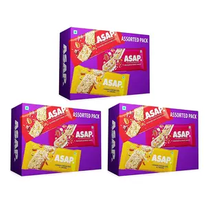 ASAP Energy Bars - 18 Bars Healthy Granola Bars (Dark Choco Almond Fruits & White Choco Cashew Caramel) - Chewy Snack Bars (35 g Each)