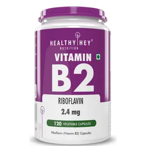HealthyHey Nutrition Vitamin B2 - Riboflavin - 120 Veg Capsules