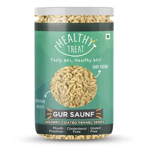 Healthy Treat Gur Saunf 200 gm - Jaggery saunf mouth fresheners - Digestive After-Meal Gluten Free mukhwas - Preservative Free