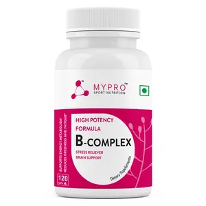 Mypro Sport Nutrition Vitamin B Complex High Potency Formula Vitamins Heart Health-Nervous System Support-Supports Energy Metabolism-VeganGluten-Free-120 Capsule For Men & Women