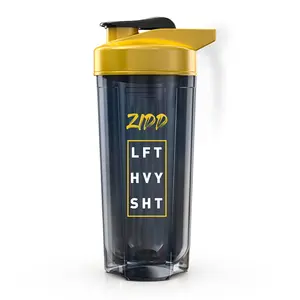 MuscleBlaze ZIDD Pro 1.0 Shaker Bottle 100% Leakproof BPA-Free Plastic Sipper Bottle Ideal for Whey Protein Pre Workout and BCAA Shakes Yellow and Black 750 Milliliters