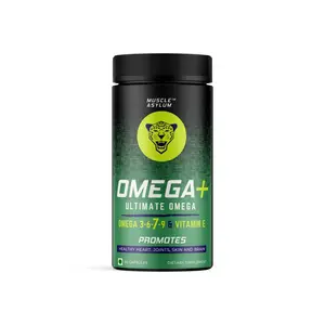 Muscle Asylum Omega Plus |Omega 3-6-7-9 & Vitamin E (Plant Based) -Organic Ingredients Non-GMO Gluten Free for Men Women & Kids NO Fish NO Krill Sugar Free- 90 Capsules