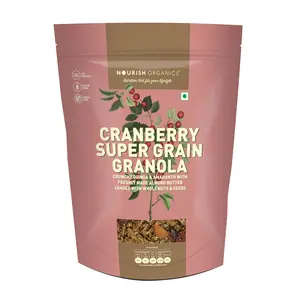 Nourish Organics Cranberry Super Grain Granola 300g | Quinoa | Oats & Millets | Nuts & Seeds (Single Pack)