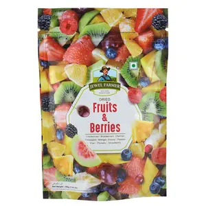 JEWEL FARMER Fruits & Berries Mix with Pineapple Mango Guava Papaya Kiwi Pomelo Strawberry Cherry Goji Berries Cranberry & Blueberry (200g)