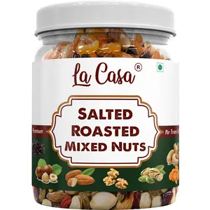 La Casa Salted & Roasted Mixed | Mixed Dry Fruits | Almonds Hazelnuts Apricots Walnuts Cashews Pistachios & Raisins | 200g |