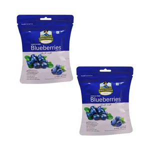 JEWEL FARMER American Dried Blueberries Cholesterol & Gluten Free Rich in Fiber & Antioxidants Blue Berry Ready to Eat Dry Fruit (50g x 2)