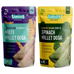 Timios Organic Multi Millet and Spinach Millet Dosa Mix Natutal and Healthy Food(Combi Pack)