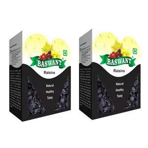 BASWANT Premium Jumbo Black Seedless Raisins - 2kg