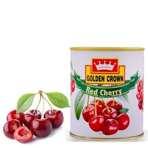 Bakers King Golden Crown Red Cherry Regular with Stem Fruit Canned (840 gm Pack of 1 )