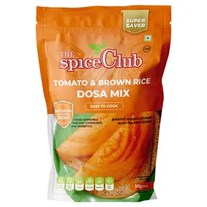 The Spice Club Tomato & Brown Rice Dosa Mix 500g - 100% Natural No Preservatives Medium GI Easy to Cook