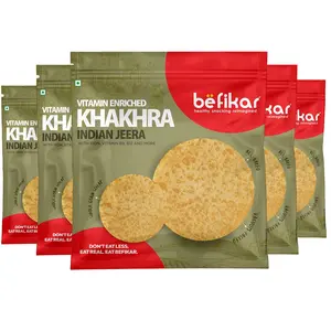 Befikar Khakhra - Indian Jeera Pack of 5 (180g Each)