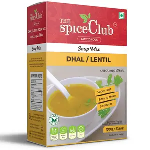 The Spice Club Dhal / Lentil Soup Mix 100g - Delicious Low Fat Protein Rich Super Fast Make in just 5 minutes