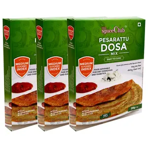 The Spice Club Pesarattu Dosa Mix 200 g (Pack of 3) - ( Low GI Food No Preservative 100 % Natural )