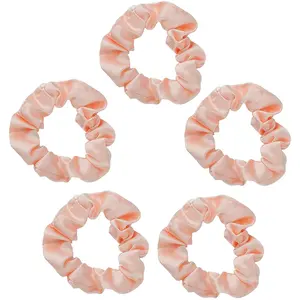 Blush: Kitsch Satin Scrunchies For Hair (5 Pack)- Satin Hair Ties For Women Scrunchie For Frizz & Breakage Prevention And Style Preservation (Blush)