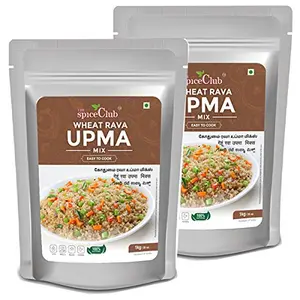 The Spice Club Wheat Rava Upma Mix 1 Kg (Pack of 2) - ( Easy to Cook 100 % Natural Traditional Instant Mix)