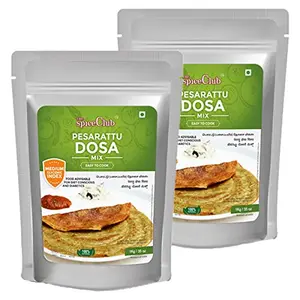 The Spice Club Pesarattu Dosa Mix - 1 kg (Pack of 2) - (Medium GI Food No Preservative100% Natural)