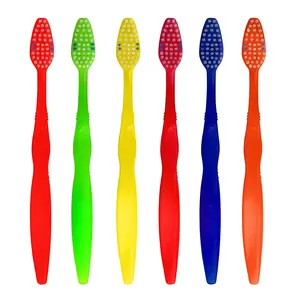 aquawhite Smart Clean Toothbrush Medium Bristles Pack of 6. (Colour may vary)