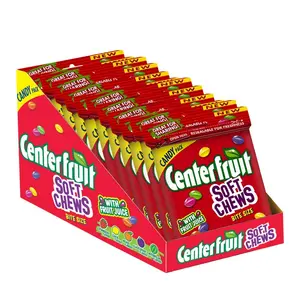 Center Fresh Fruit Assorted Flavour Soft Chews Candy Pouch 720 g [Pack of 12]