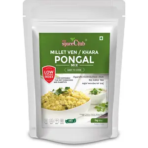 The Spice Club Millet Ven / Khara Pongal Mix 1 Kg (100 % Natural Low GI Gluten Free & Diabetics Friendly Food) No Rice Formula