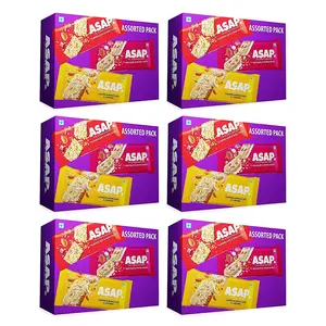 ASAP Assorted Healthy Granola Snack Bars with Dark Chocolate 36 Bars 210 Gm (Pack of 6)