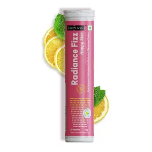 Kapiva Skin Radiance Fizz - Ayurvedic Herbs for Skin Radiance Rejuvenation - 20 Effervescent Tablets - Minty Lemon Flavour