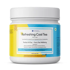 Da Ravinto Refreshing Cool Tea | Helps to Build Stamina | Protect Digestive System | Soothing Effect | Provides Cooling & Calming Effect | Caffeine Free | Hormone Free | Chemical Free | Hibiscus Sabdariffa Mint Basil Fennel Kokam & Lemon Grass- 100gm