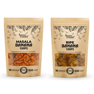 Flavours of Calicut - Banana Chips Combo - Sweet Banana Chips (500g) & Masala Banana Chips (500g) - 1 kg (Pack of 2 x 500g)
