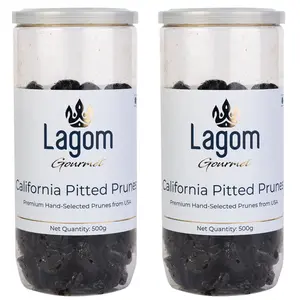 Lagom Gourmet California Pitted Prunes 1 Kg | Dried Plums | No Added Sugar | Gluten Free | Vegan | Non GMO | Prunes Dry Fruit