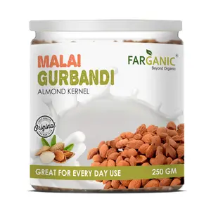 FARGANIC Malai Gurbandi. Premium Choti Giri Badam / Original Almond- 250 Gram Dry Fruit