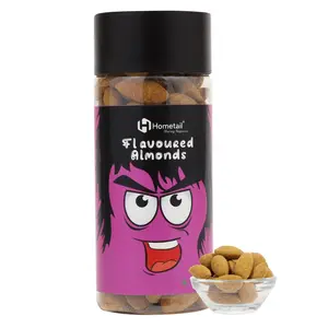 Hometail 100% Natural Oven Roasted Premium California Almonds / Badam Barbeque Flavoured Oil Free Dry Fruit Nuts Lab Certified (Barbeque 250 Gm)