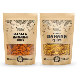 Flavours of Calicut - Banana Chips Combo - Salted Banana Chips (500g) & Masala Banana Chips (500g) - 1 kg (Pack of 2 x 500g)