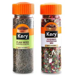 Kery Flax Seeds Alsi & Kashmiri Navaratan Mix Mukhwas Mouthfreshener 2 Bottles 250g