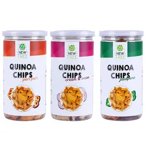 New Tree Healthy Snack Combo || Quinoa Chips Peri Peri 225gm || Quinoa Chips Cream & Onion 225gm || Quinoa Chips Jalapeno 225gm || Combo Pack of 3 || Combined Total Weight: 675gm