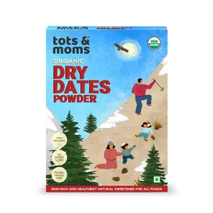 Tots & Moms Foods Organic Dry Dates Powder | Natural Sweetener for Kids Porridge Puree Ice Cream Pancake Dessert Cereal Juice Smoothie - 200g (Dry Dates Powder)