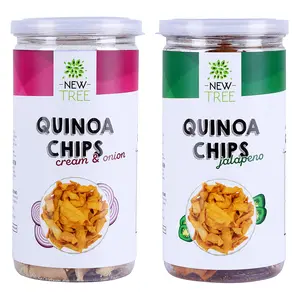 New Tree Quinoa Chips Jalapeno & Quinoa Chips Cream & Onion Combo of 2 [ Total Weight: 450gm]