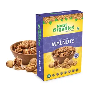 NutriOrganics Dry Fruits California Walnuts Kernels Premium Vacuum Pack Grade 2 Pcs Pouch 3 X g 250 gram