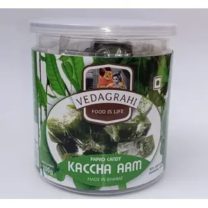 VEDAGRAHI KACHHA AAM PAPAD 200g / 7oz [Bite-Sized Individually Wrapped Raw Mango Pulp Candy]