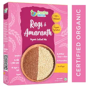 Fructus Terra Certified Organic Ragi & Amaranth/RajgiraInstant Porridge Mix for All Ages Beyond 8 Months.200gms