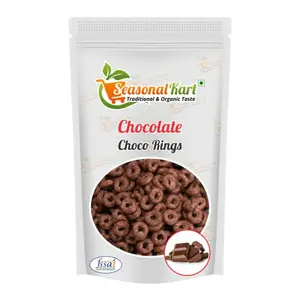 Seasonal Kart Breakfast Cereal Chocolate Choco Rings Multigrain 180 gms [Choco Rings Chocolate Flavoured High Fibre and Multigrain| Healthy Breakfast Cereal |