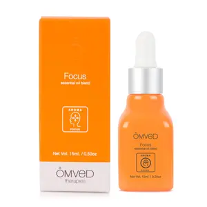 Omved Focus Essential Oil Blend of Juniper Berry Grapefruit Rosemary and Peppermint Pure Essential Oils for Concentration 15 ml