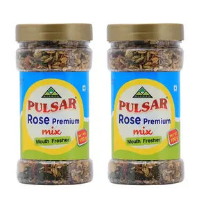 PULSAR Rose Premium Mix Mouth Freshner Mukhwas 200G Pack of 2 (100G x 2)