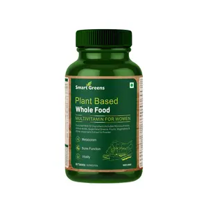 Smart Greens Plant Based Wholefood Multivitamin for Women Enriched with 51 Ingredients Includes Micronutrients Amino Acids Superfood Greens Fruits Vegetables & other Extract & Powder  60 Tablets