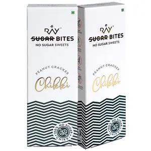 LB RAY No Sugar Bites - Stevia Peanut Crackers/Chikki- 100% Sugar-Free (270 gm - Pack of 2)