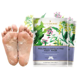 LuxaDerme Peeling and Exfoliating Foot Mask with Sea Kelp Thyme and Brassica Campestris 40ml - Pack of 2