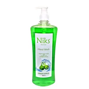 Niks Premium Hand Wash Liquid Gel - 900 ML Green Apple