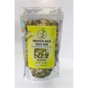 Niramay Nutricare - Protein Rich Seed Mix Roasted & Salted Pumpkin Seeds SOYA Nuts Almonds & Sesame Seeds 125gm