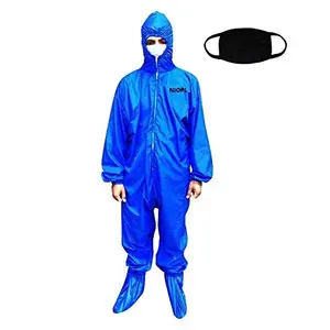 NJ Ultra Soft Washable PPE Safety Coverall with Shoe cover for OPD purpose dental Clinic Dermatologist ENT doctors for daily use: 1 Pc.