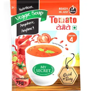 MY SECRET "Tomato Soup With 100% Vegetabls No Added Preservatives (Pack of 4) 75 gm x 4 Units