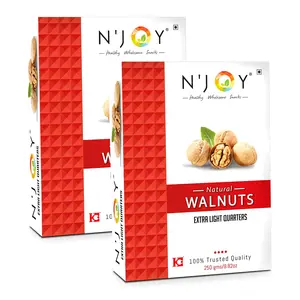 N'joy Natural Extra Light Quarter Walnut Kernels Pack of 2 (Each 250gm)