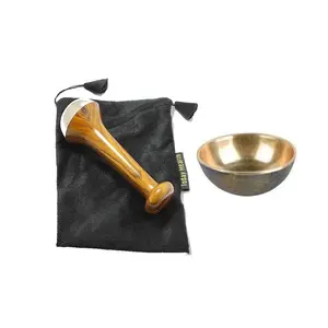 TODAYHEALTH Bronze Kansa Natural Vatki Cup or Kansa Wand Ayurvedic Detox Foot Massager Relaxation and Deep Cleaning Ancient Indian Technique Ayurvedic Kansa Vatki Foot Massage Combo Set 1 Pcs